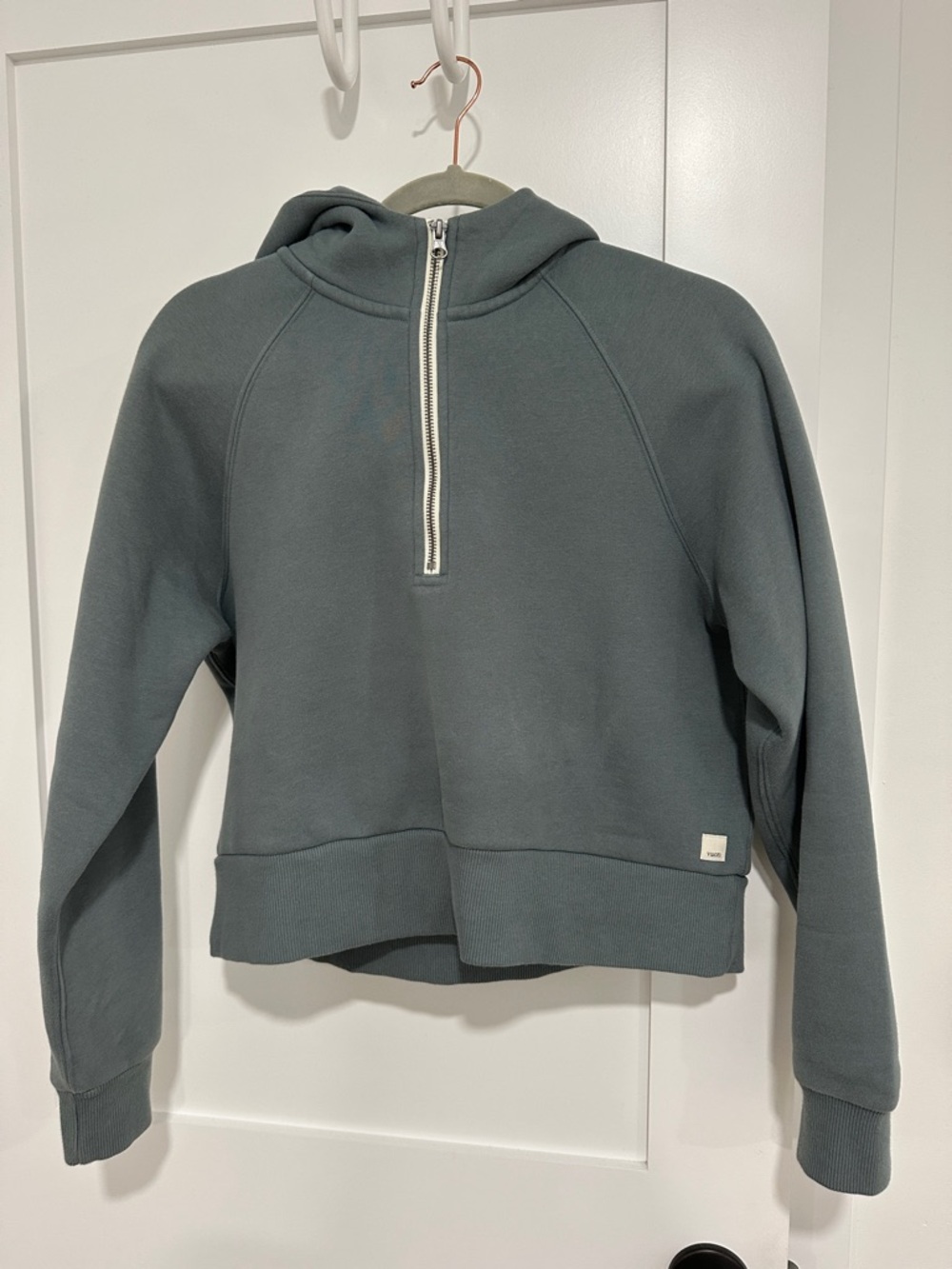 Vuori Half-Zip Hoodie in Slate Green